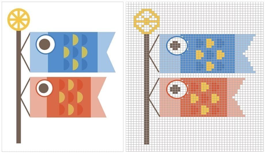 エクセルで画像をトレースしてクロスステッチ図案を作ろう！ | ふたり